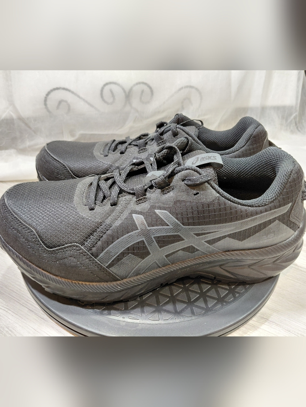 NEW ASICS Men's Gel-Venture 10 Trail Running Shoes Black & Graphite Grey SIZE 9W